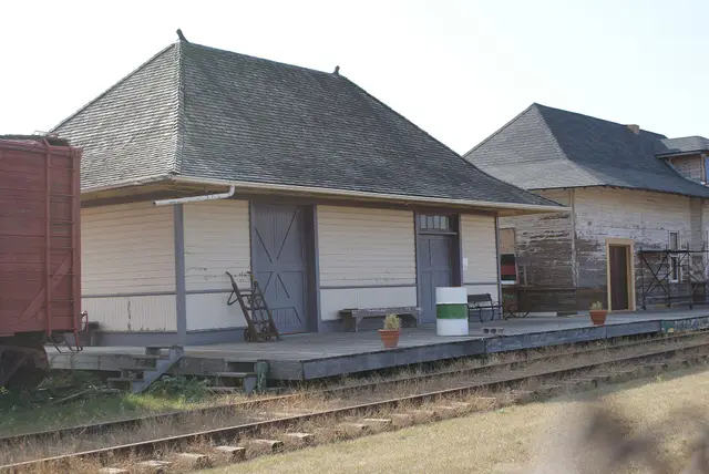 Old railway express shed at the Saskatchewan Railway Museum